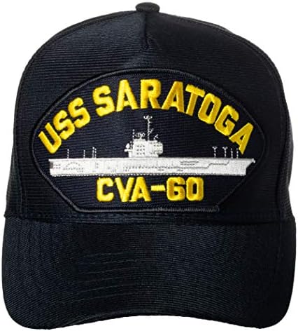 Marina Statelor Unite USS Saratoga CVA-60 Supercarrier Ship Emblem Patch Hat Blue Baseball Cap Baseball