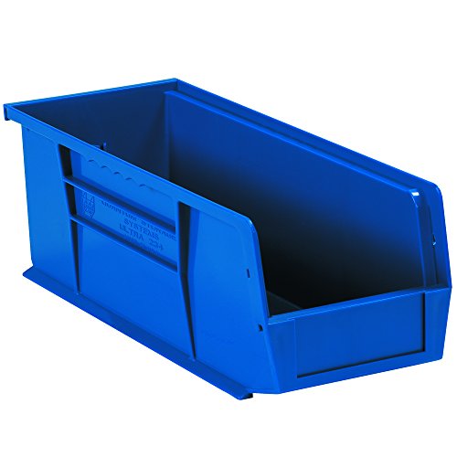 Aviditi Plastic Stack/Hang Storage Bin Containere, 10-7/8 x 4-1/8 x 4 inci, albastru, pachet de 12, pentru organizarea de case,
