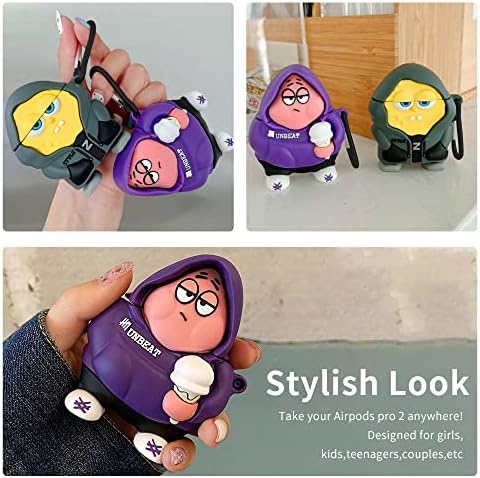 Cute Cartoon Character AirPods Case pentru 2nd / 1st, Anti-Fall Soft silicon AirPods 1&2nd Generation Case Cute, Funny Kawaii