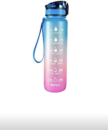 Sticlă sticla de sticlă 32oz/1L Sporturi motivaționale Sticle de apă Tritan cu marcaj în timp și filtru