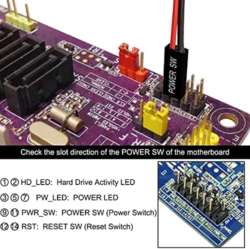 DKARDU 2 pini SW PC Cablu de alimentare, Putere SW on / Off buton ATX calculator comutator sârmă pentru PC caz 2M / 3.3 FT,