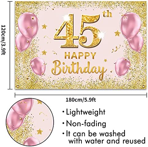 PAKBOOM fericit 90th Birthday backdrop Banner - 90 Birthday Party Decoratiuni consumabile pentru femei-Aur Roz 3.9 x 5.9 ft