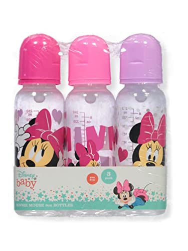 Disney Cudlie Minnie Mouse fetita 3 Pack 9oz sticle cu inimile & amp; Minnie Print