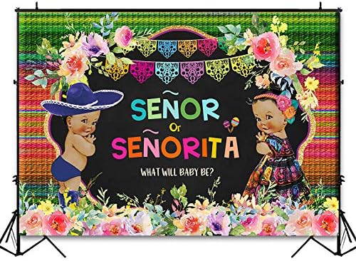Avezano Senor sau Senorita Fiesta gender Reveal Party Background 7x5ft Mexican Baby el sau ea se Comandor sau se Comandorita