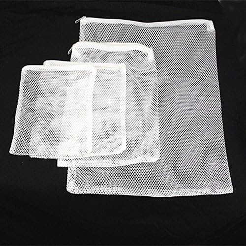 Hellopet filtru mass-media saci 10 buc acvariu nailon plasă saci cu fermoar alb ochiurilor de plasă mass-media saci pentru