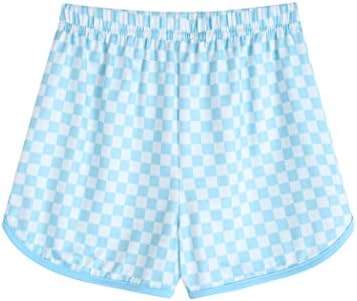 Pantaloni scurți de vară Yimoroe Girls Set pentru copii 2pcs Plaid Sport Tricou și pantaloni scurți set seturi de îmbrăcăminte