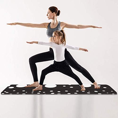 Siebzeh negru alb polka dot model premium grosime de yoga de yoga eco -eco -prietenoasă cauciuc și fitness covoraș non -alunecare
