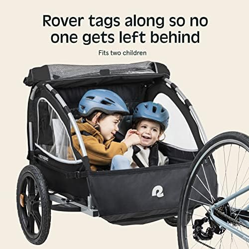 Retrospec Rover Kids Trailer pentru biciclete pentru copii și dublu pasageri pliabili pentru copii
