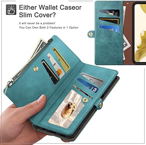 XcaseBar pentru Samsung Galaxy A53 5g portofel caz cu fermoar RFID blocking titularul cardului de Credit, Flip Folio carte