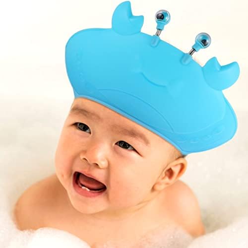 Căciuri de pălărie de nou-născut cu duș de duș de cartoon șampon șampon albastru șapcă albastru pentru copii în formă de crab,
