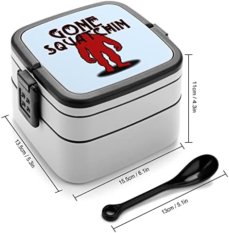 Bigfoot Gone Squatchin Print totul într -o cutie Bento Box pentru adulți Container de prânz cu lingură pentru școală/muncă/picnic