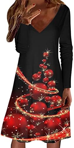 Rochii de Crăciun pentru femei 2022 plus dimensiune v gât rochie copac de Crăciun Bodycon rochie maxi sexy pentru oaspete de