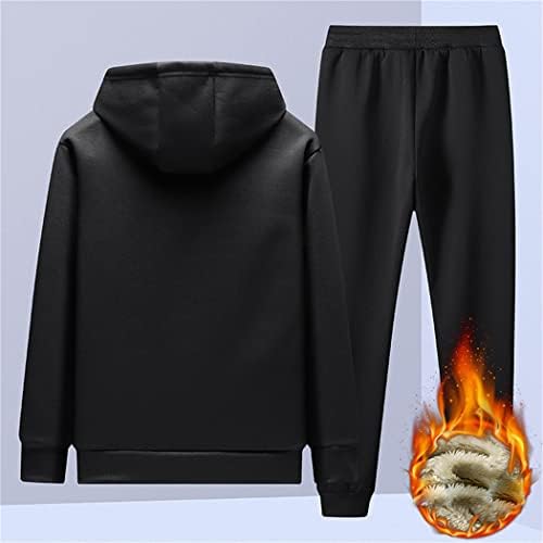 Men Winter TrackSuit Sets Casual Hooded Hanorace calde calde îngroșați jacheta din fleece+pantaloni de gimnastică jogging îmbrăcăminte