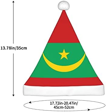 Cxxyjyj steagul Mauritaniei Pălărie de Moș Crăciun pălării de Crăciun de pluș Pălărie de Crăciun pentru Crăciun Anul Nou Festival
