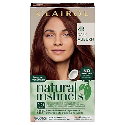 Clairol Natural Instincturi de demine-permanent Dye, 4r Dark Auburn Culoare de păr, pachet de 1