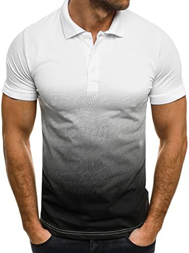 Tricouri cu tee de gradient Tricou rapid uscat pentru bărbați | Tricou cu mânecă scurtă | Tricouri de întindere performanță de lucru bluze bluze