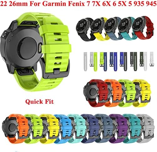 SKM 26 20 22mm Silicon Quick Release Watchband curea pentru Garmin Fenix 7x 6x ceas EasyFit curea de bandă pentru încheietura