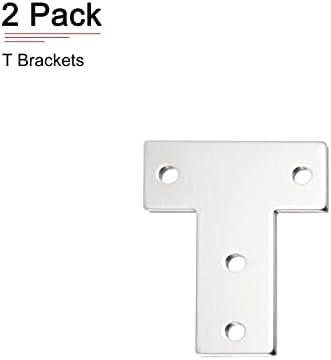 Dtgn 4.33 X3. 35 T Brackets-2Pack-bun pentru repararea mobilierului - Plăci durabile de fixare din oțel Carbon - ton argintiu