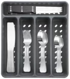 Un set de tacâmuri de 30 de bucăți pentru 6, furculiță mare, lingură mare, lingură mică, cuțit de masă, cuțit de friptură