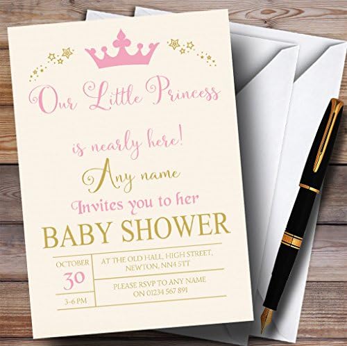 Roz Crown Princess Invitatii Baby Shower Invitatii