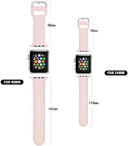 Band Inozama Compatibil cu Apple Watch 38mm 40mm 42mm 44mm, Silicon premium Silicon cu curea ușoară Înlocuire pentru încheietura