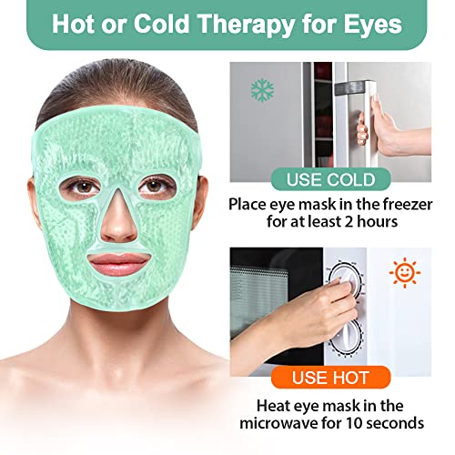 Masca de față cu gel newgo pachet rece reutilizabilă, masca de ochi gel, terapie rece caldă, masca de față pentru migrene,