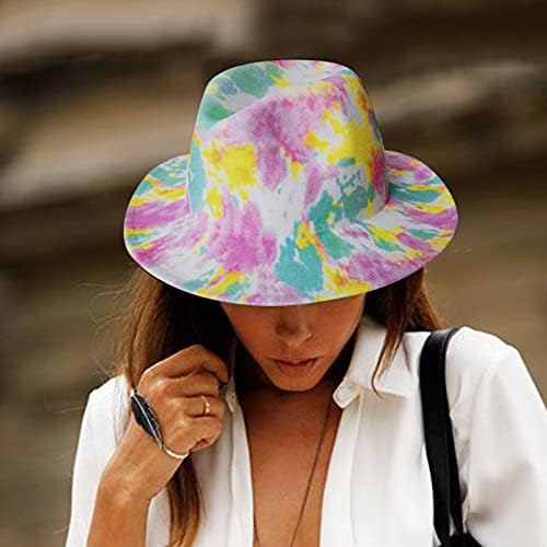 Tie-Dye Imprimate Pălărie Pentru Femei Mens Largă Jazz Hat Tie-Dye Femei Vara Pălărie Vara Pălărie Pentru Costume De Partid