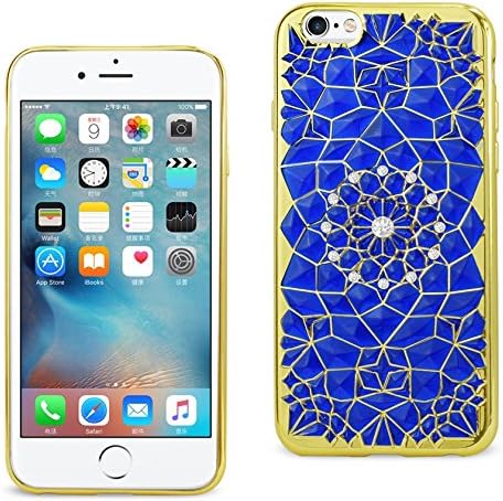 Reiko Wireless Soft TPU caz cu spumante diamant floarea-soarelui design pentru iPhone 6 / 6S-Navy