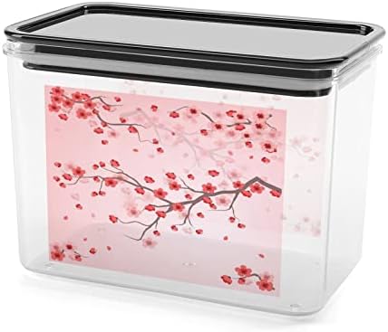 Cherry Blossom cutie de depozitare plastic alimente Organizator Container canistre cu capac pentru bucatarie