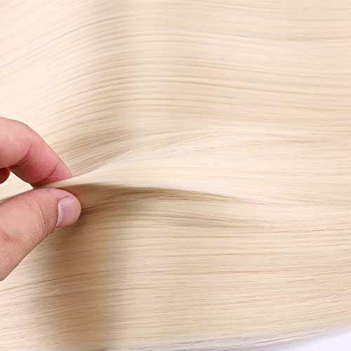 Blond Sintetic Păr drept țese 4 pachete 30 inci extensii de păr din fibre rezistente la Căldură Pentru Femei negre