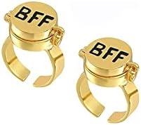 Mifynn BFF Inele pentru fete aur Anime estetic cuplu deschidere inel cel mai bun prieten pentru totdeauna reglabil deget Inele