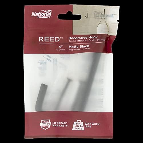 National Hardware N337-915 Reed Modern Hook, 4 , Matte Negru
