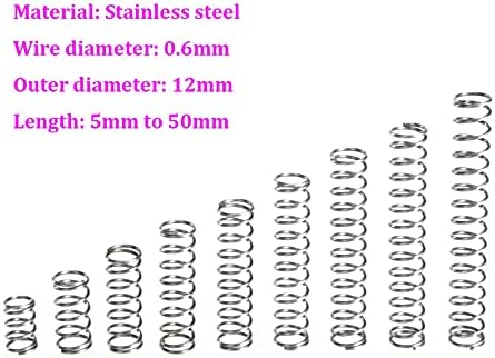 Izvoarele de compresie sunt potrivite pentru cea mai mare reparație I Diametru de sârmă 0,6mm din oțel inoxidabil Compresie