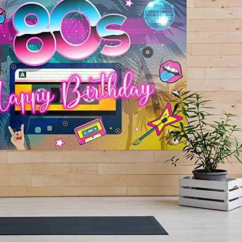 80s ziua de nastere fundal Banner decor colorat-înapoi la 80 ' s Happy Party tema decoratiuni pentru Barbati Femei Consumabile,