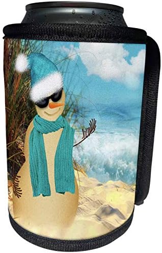 3DROSE - Colecția de Crăciun Doreen Erhardt - Sandy Beach Sandman cu o ocean priveliște distracție pe un om de zăpadă. - Poate