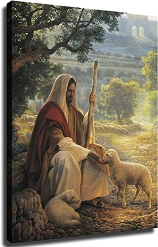 Isus O Bom Shepherd Lds Portret Art Artă creștină Relien Religios Hristos Poster Iisus Shepherd Paint