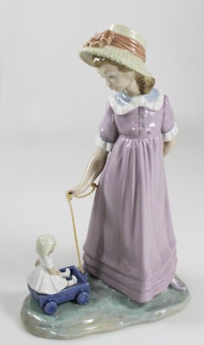 Lladro „Pulling Dolls Carriage” Figurină colectabilă #01005044 Finisaj glazurat pensionat