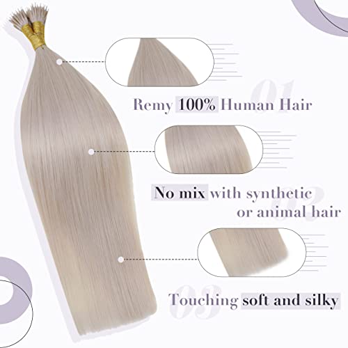 Hetto Platinum Blonde Nano șirag de mărgele extensii de păr uman 16 Inch 50g / 50s și bandă în extensii de păr păr uman Real