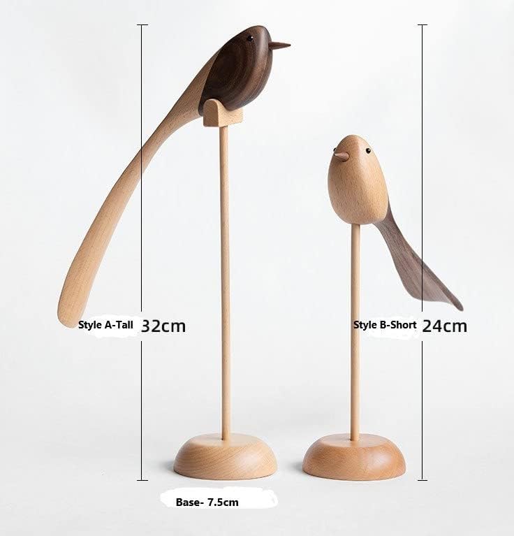 Hujdex Decorare păsări din lemn de nuc sculptat ， păsări din lemn natural ， păsări din lemn sculptate manual, păsări din lemn