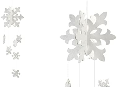 34 Ornament de spânzurare de Crăciun cu fulgi de zăpadă albă strălucitoare - CC