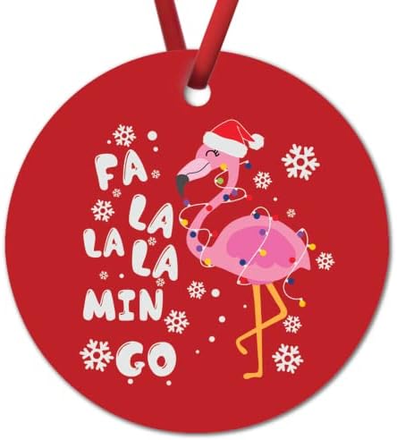 Godblessign de Crăciun Flamingo Ornament Fa la la la la la la lagă Ornament de Crăciun Fulgi de zăpadă Ornament Flamingo Decorații