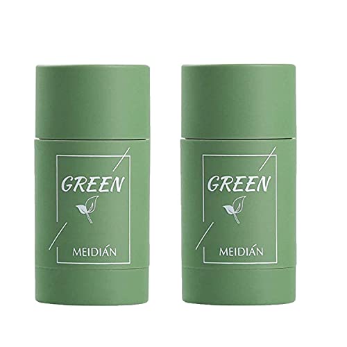 LEDeng 2 Pachet ceai verde mască de argilă purificatoare, față hidratează controlul uleiului, Pori curățați în profunzime,
