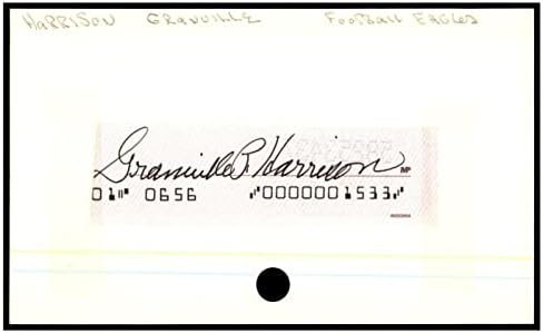 Granville Harrison a semnat tăiat pe cartea de Index 3x5 autograf Eagles dor. St. 87545-NFL tăiat semnături