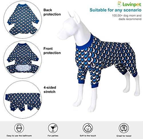 Pajamasuri pentru câini Lovinpet Rottweiler - Cămașă anti Licking & Anxiety calmantă pentru câini, pijamale mari de vară întinse,