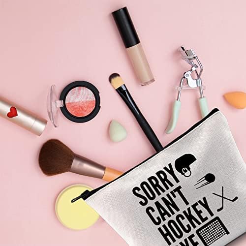 Mnigiu Hockey Cosmetic Make Up Bag Jucători de hochei cadou Ne pare rău nu poate hochei la bye pe gheață Hockey Zipper pungă