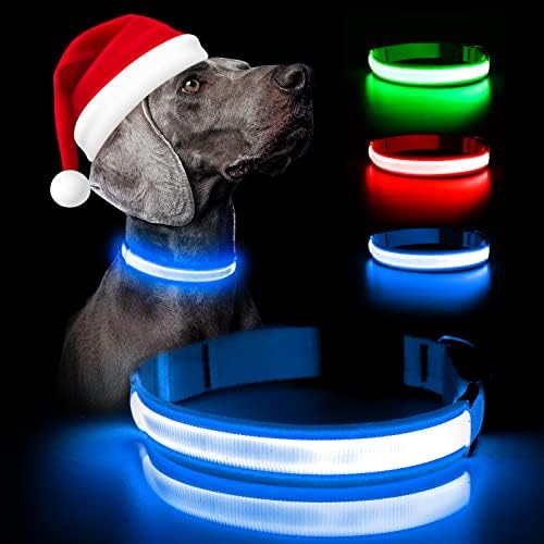 Gulere de câine luminate de la Weesiber - guler de câine LED reîncărcabil - Guler de câine luminat reglabil - strălucire în