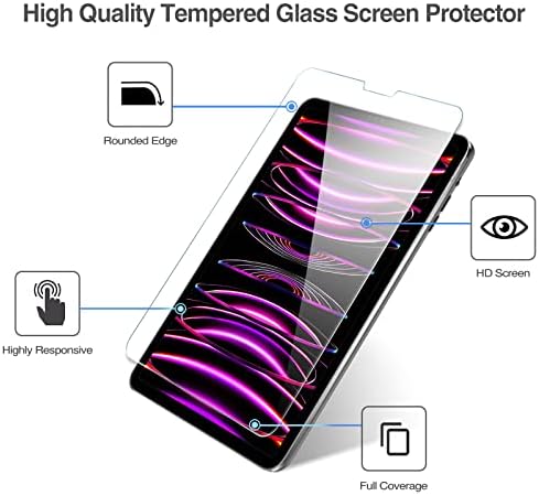 Protectorul de ecran al pachetului Procase 2+2 cu pachet de protecție pentru lentile pentru camere cu iPad Pro 12.9 Protector