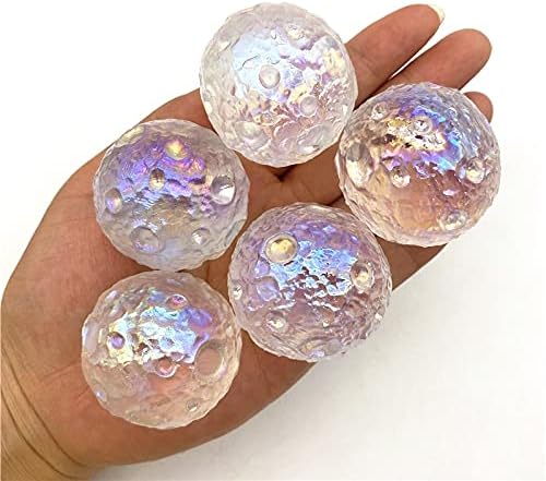 QIAONNAI ZD1226 1 buc galvanizat Aura naturale cristal luna mingea sfere colorate curcubeu clar cuarț dur vindecare piatră