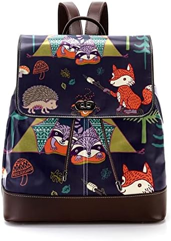 Rucsac pentru femei pentru femei laptop rucsac pentru a călători geantă casual, fox desen animal animal mondial zi de carte