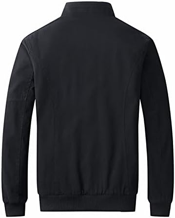 Zdfer pentru bărbați pentru bărbați, cu fermoar, guler stand-up tops fleece groase pulover cardigan haina cu mânecă lungă casual,